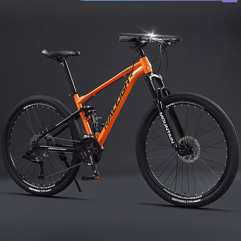 软尾山地车自行车成人越野男女青少年四连杆前后双避震自行车