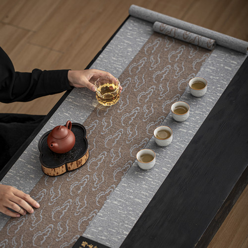 哲明祥云茶席套装中式禅意防水茶旗茶桌布茶垫布茶盘垫布茶台桌布 - 封面