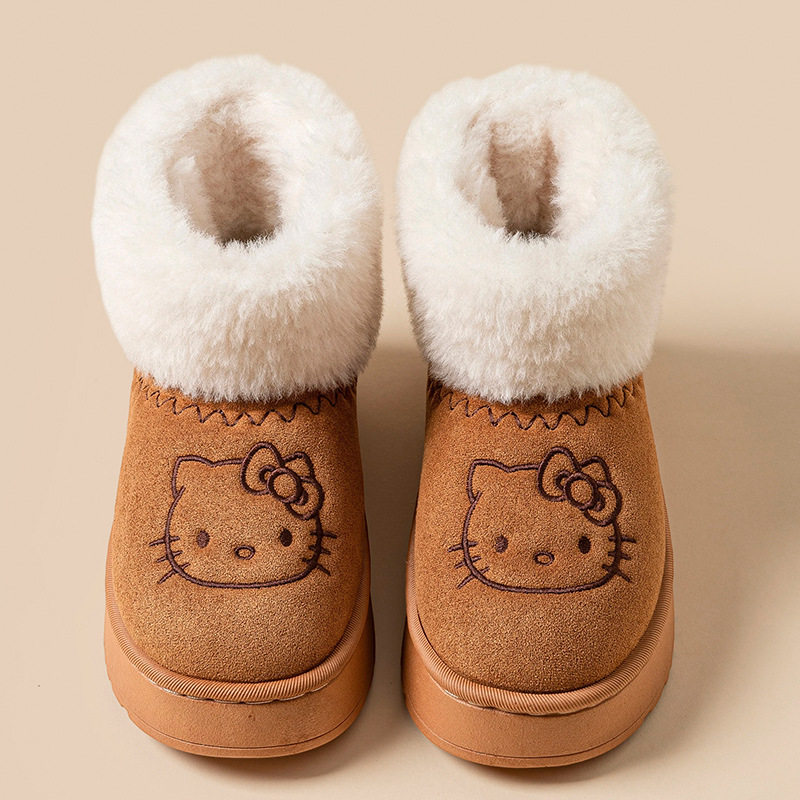 卡通可爱KT猫秋冬季外穿雪地靴女士棉靴包头拖保暖鞋包根棉鞋女,女鞋,时尚雪地靴,淘宝优惠券,粉丝福利购,淘宝优惠卷