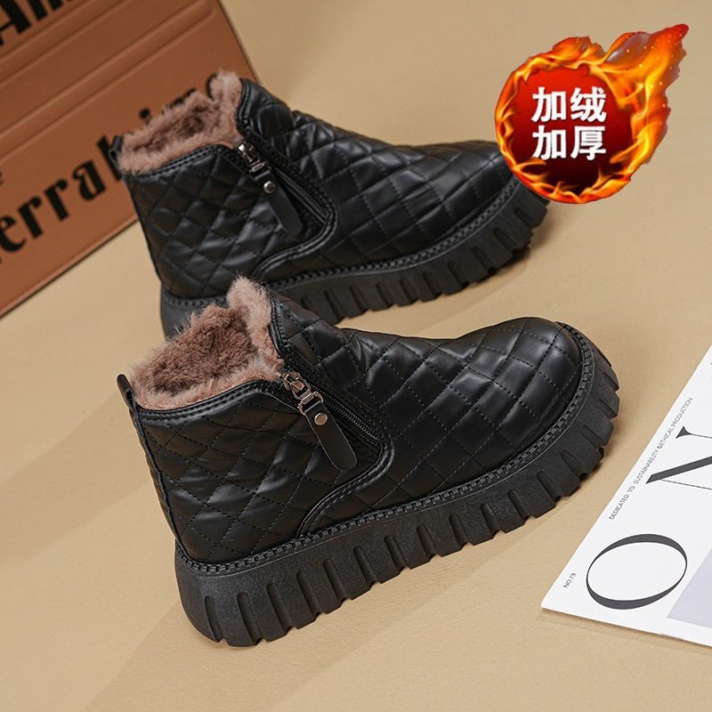 加绒雪地靴女2025冬季新款女鞋韩版百搭厚底加厚保暖棉鞋短靴,女鞋,时尚雪地靴,淘宝优惠券,粉丝福利购,淘宝优惠卷