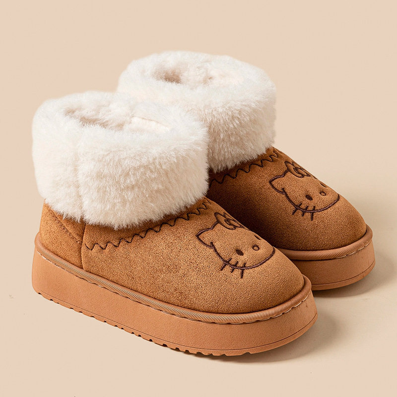 卡通可爱KT猫秋冬季外穿雪地靴女士棉靴包头拖保暖鞋包根棉鞋女,女鞋,时尚雪地靴,淘宝优惠券,粉丝福利购,淘宝优惠卷