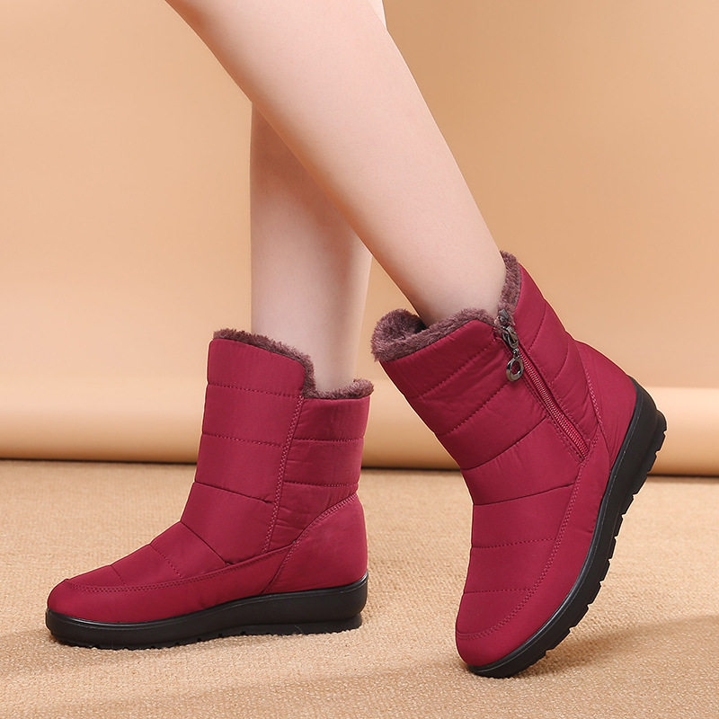 雪地靴女短靴加绒孕妇棉鞋保暖中年妈妈棉鞋老年靴女鞋 速卖通,女鞋,时尚雪地靴,淘宝优惠券,粉丝福利购,淘宝优惠卷