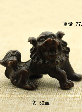 纯黄铜复古法手工匠作旧典藏国风艺术摆件瑞兽麒麟文玩茶宠手把件