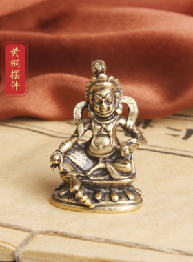 复古黄铜财神佛像桌面摆件宗教