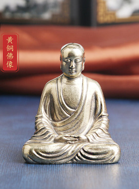 老式复古典藏国风艺术加重黄铜摆件古法手工匠作实地藏王菩萨佛像