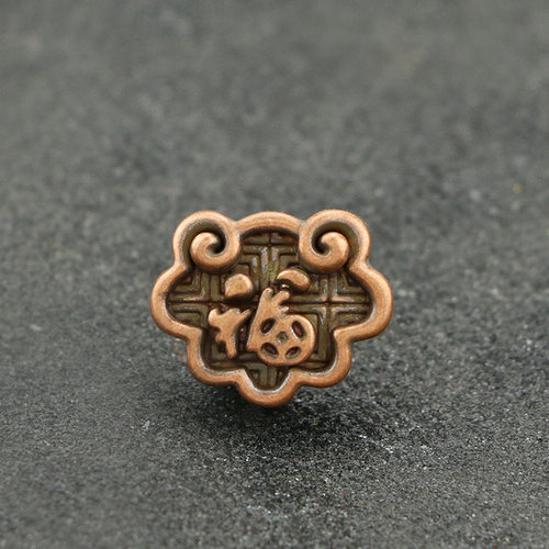 潮爱工艺复古做旧祥云福锁紫铜