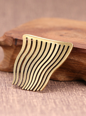 跨境饰品欧美纯铜流线简约发梳