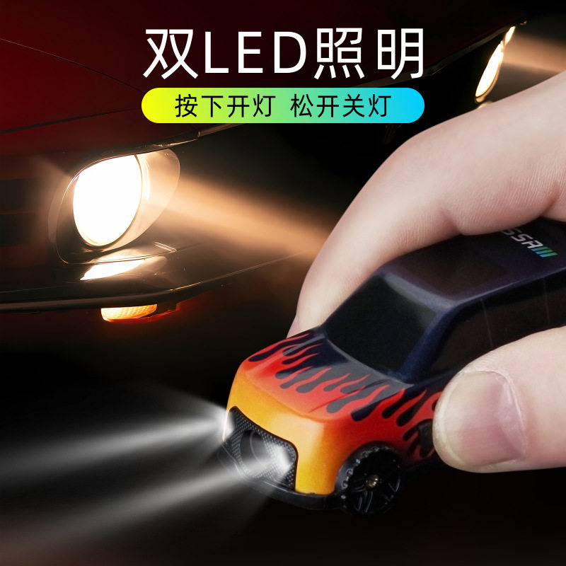 新款时尚彩色变形迷你充气直冲带灯款越野车造型打火机挂件钥匙扣