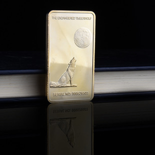 纯手工匠复古法作旧收典藏礼纪念硬币章大灰狼优山美地公园顶风景