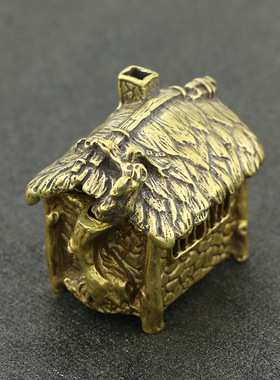 纯铜迷你房子香炉仿古创意