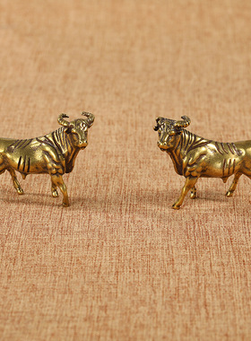 实心纯铜生肖摆件水牛桌面