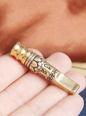 纯铜莲花浮雕六字箴言烟嘴可拆卸清洗过滤芯国潮复古烟斗传统烟杆