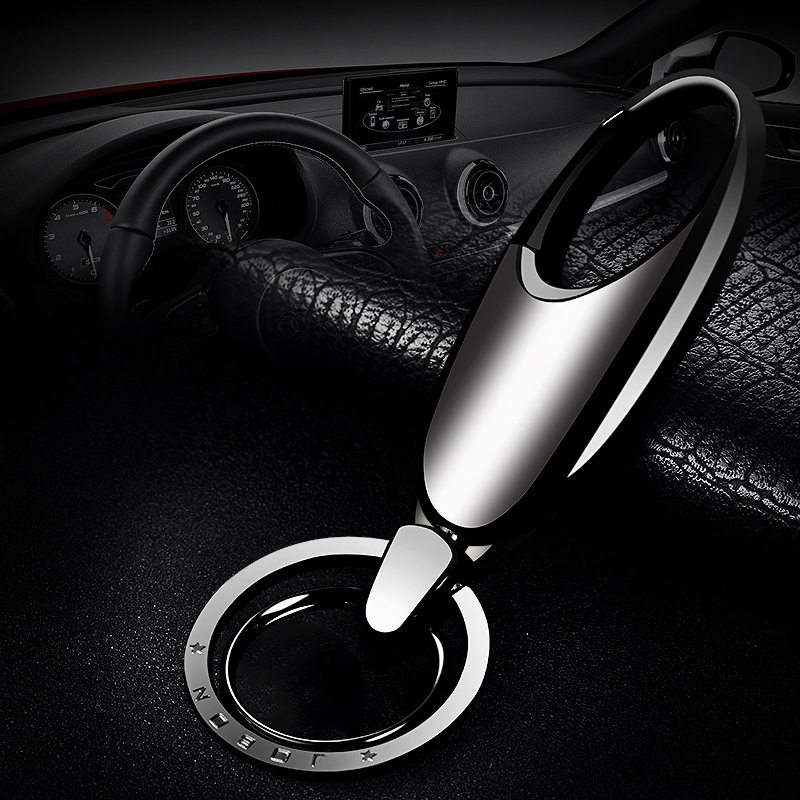 jobon中邦水滴光面汽车钥匙扣男腰挂高档简约车钥匙挂件钥匙圈环