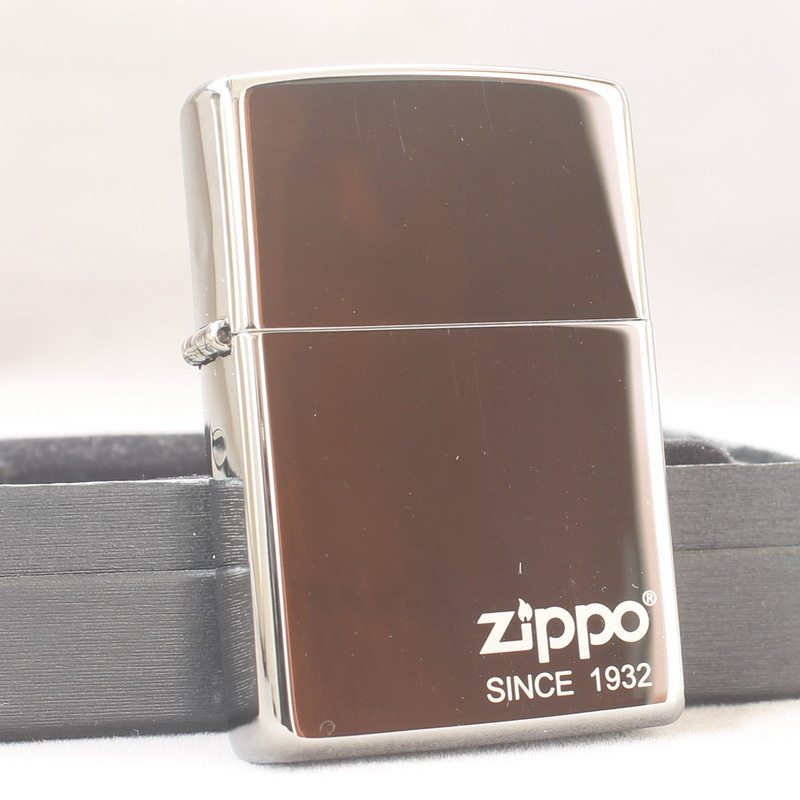 zippo煤油打火机官正品美国芝宝经典黑冰1932年份商标标志经典礼