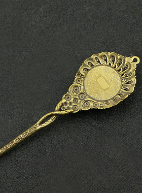 古典饰品盘发汉服簪子莲花铜制