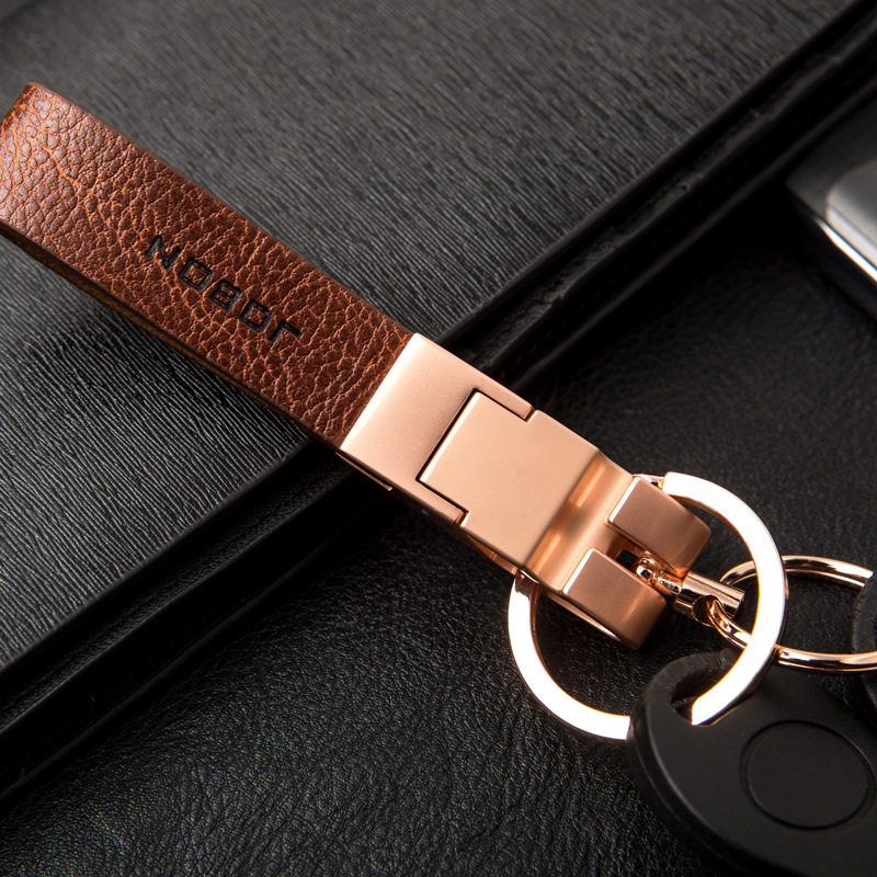 JOBON中邦金属玫瑰金简约时尚挂腰皮带汽车钥匙扣双环圈挂件男女