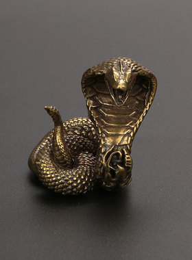 实心纯铜生肖蛇摆件仿古