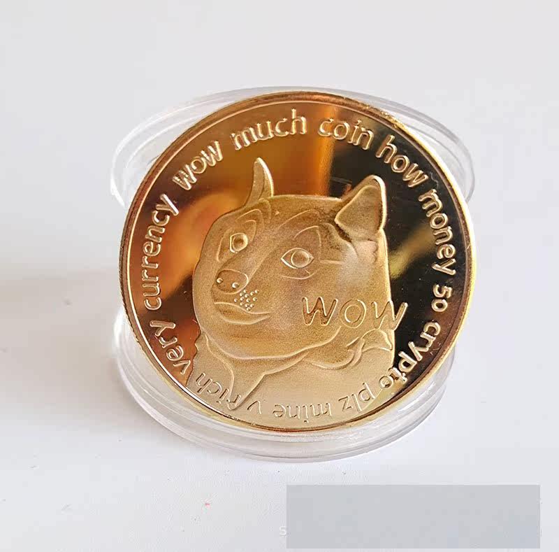 真正纯金属重金银色纪念硬币章周年定制收藏礼狗狗币比特虚拟DOGE
