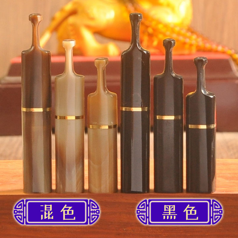 健康活性碳过滤器纯天然牦牛角经典款天然花纹粗中细通用烟嘴套装