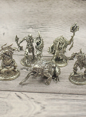 复古重铜鱼人战士古代兵人模型手办桌面游戏玩具实心摆件浮雕武士