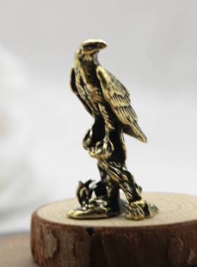 复古典藏国风艺术黄铜摆件古法手工匠作老鹰铜雕吊坠挂饰汽车摆件