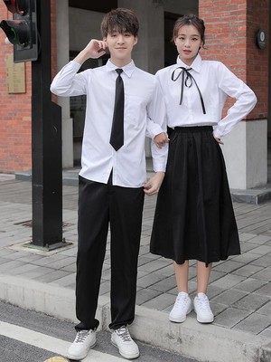 班服衬衫套装初中高中大学生装校服夏装夏季男女短袖学院风韩国