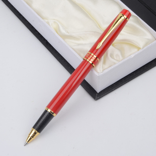 英雄7032红色签字笔宝珠笔签字笔男士商务高档中性笔金属圆珠笔