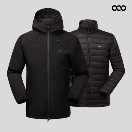 33000ft户外冲锋衣男三合一冬季防污防风外套保暖防寒内胆Y069