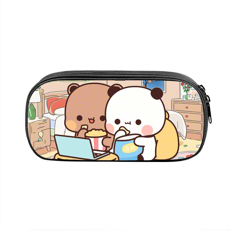 一二和布布可爱的中小学生铅笔袋卡通情侣日常表情包文具盒铅笔盒