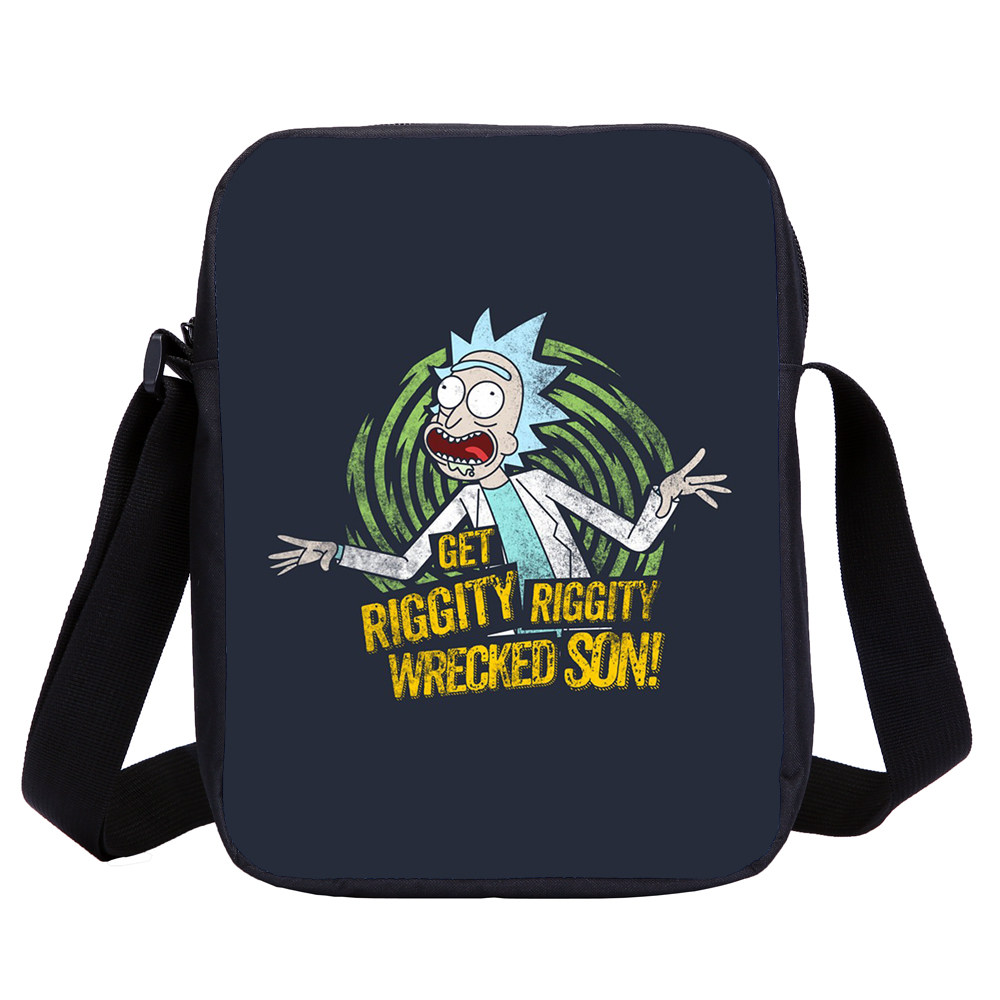 Rick and Morty儿童斜挎包卡通时尚休闲单肩包小学生小挎包手机包