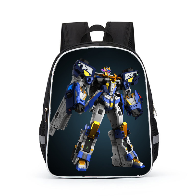 炫卡斗士幼儿园双层书包小学生护脊减负大容量双肩包炫蓝闪电背包