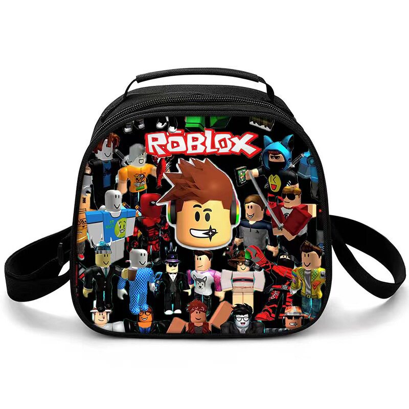Roblox卡通儿童餐包小学生校园带饭午餐包保温便当包罗布乐思饭包