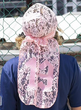 现puma fenty蕾哈娜联名彪马头巾蕾丝街舞军绿色黑白灰三色可调节