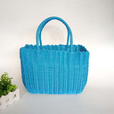 塑料购物篮洗澡篮手提水果篮收纳篮塑料宠物篮超市野餐采摘篮浴筐