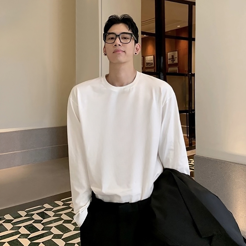 美式300g重磅纯棉长袖t恤男女