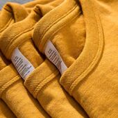 鹅黄色 300G磨毛重磅纯棉三本针圆领短袖 T恤女纯色百搭暖色上衣男
