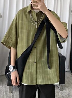 痞帅轻熟复古工装翻领短袖