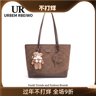 UR包包女秋冬美拉德风托特包磨砂麂皮绒大容量通勤包手提单肩包