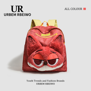 UR包包女动物城毛茸茸双肩背包狐尼克可爱洋气大容量学生达菲书包