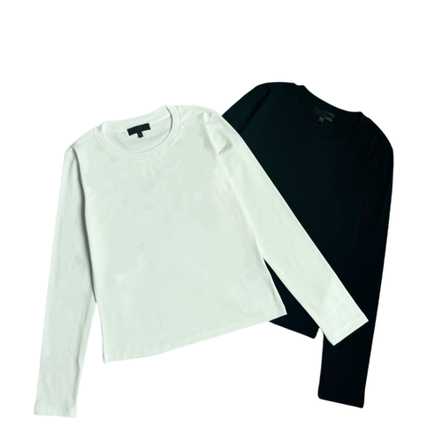 妞妞家秋季新品女士TH简约百搭圆领螺纹高弹长袖显瘦纯棉T恤8564