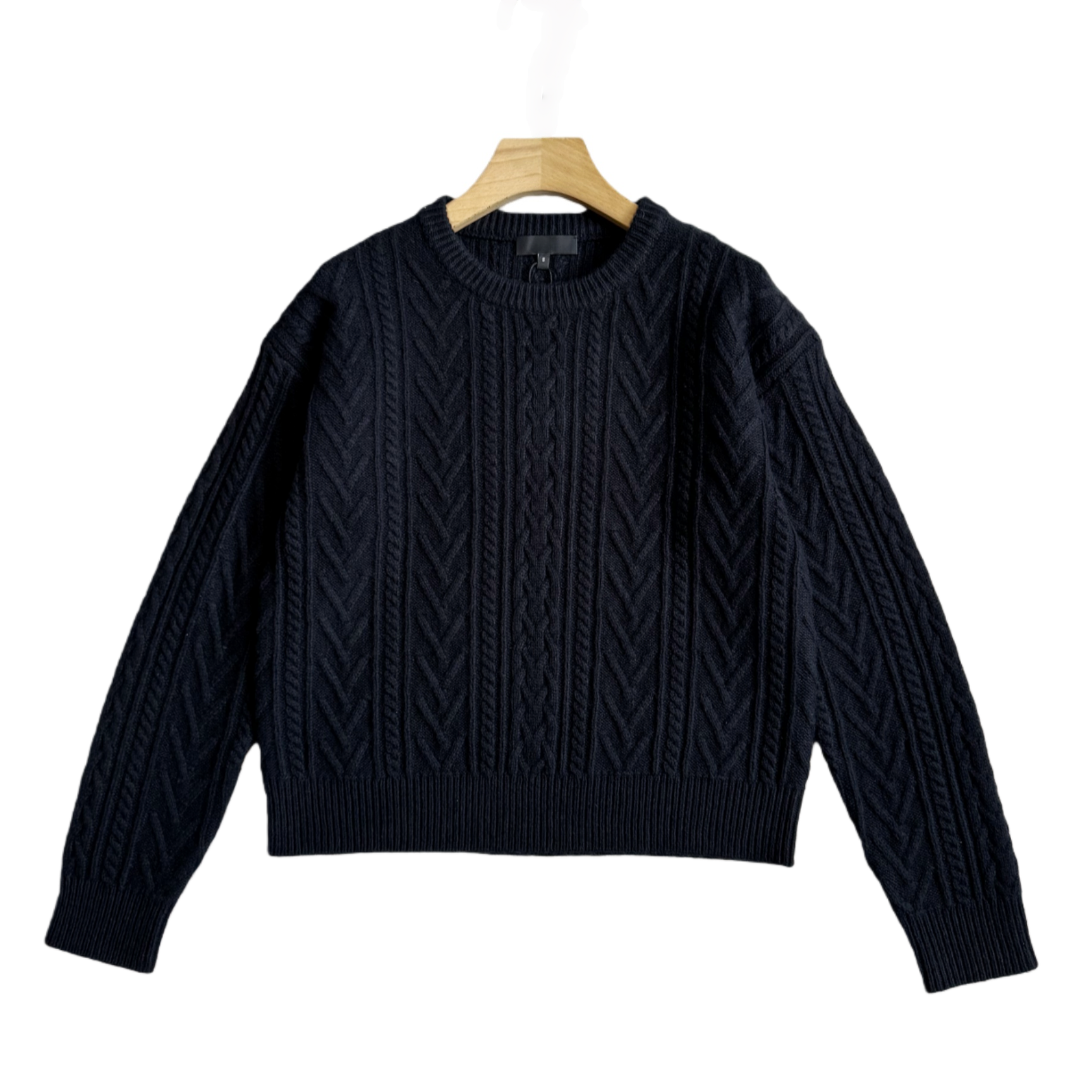 妞妞家秋冬新品女士TH复古麻花老钱风羊毛羊绒圆领套头毛衣8673