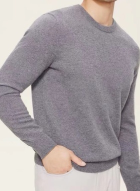 妞妞家秋冬新品男士圆领简约时尚百搭圆领长袖羊绒长袖毛衣2382