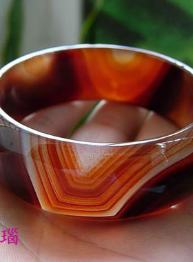 特惠正品巴西玛瑙手镯58mm纯天然原色 精美纹理图案 手腕风情礼物