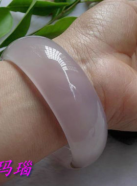 巴西玛瑙紫罗兰纹理通透玉髓手镯