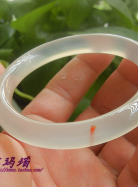 巴西玛瑙玉髓纯天然原色圆条手镯