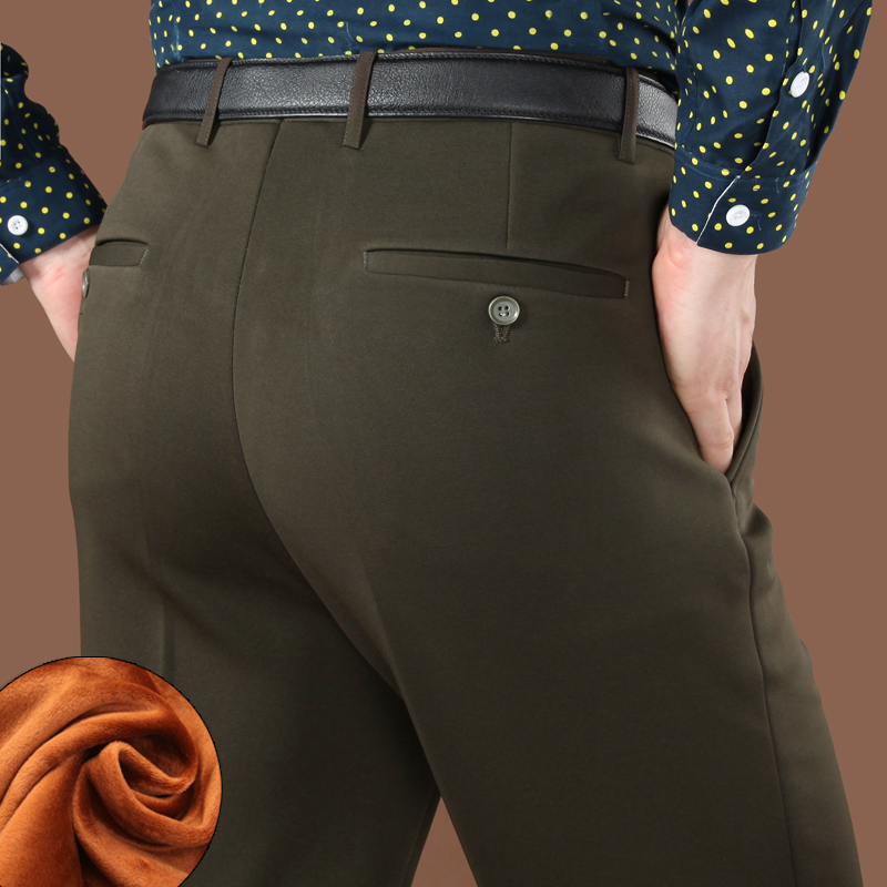 Mùa thu và mùa đông len nam quần dày phần Slim quần phù hợp với quần trung niên cashmere mẫu quần tây nam đẹp 2021