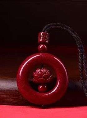 莲花挂件项链朱砂礼物吊坠扣情侣