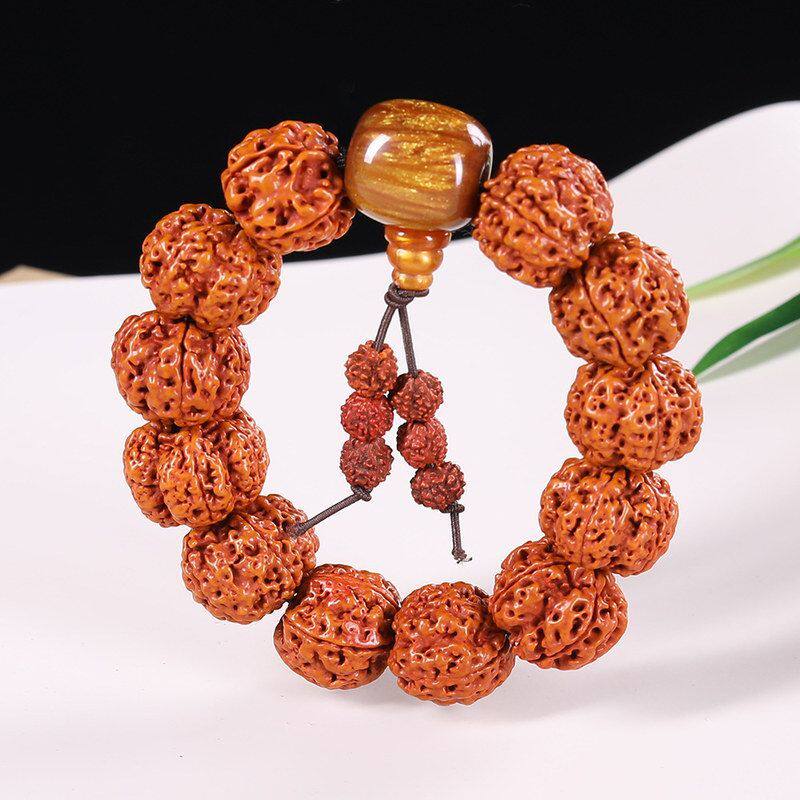 盘玩男女老料黄皮手串五瓣饰品菩提子天然红尼泊尔金刚佛珠文玩
