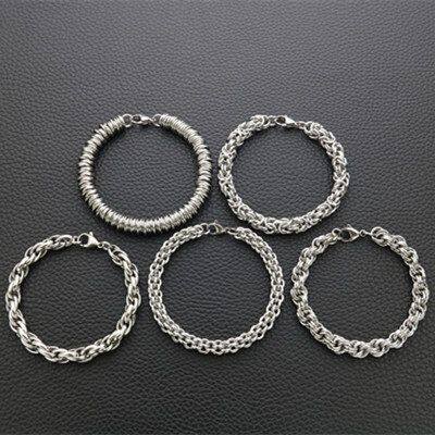 粗钢龙骨骨链欧美日韩版扭手链编织手工麻花链蛇钛款男女复古玉米