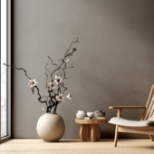 百合花客厅落地干花花束家居摆设天然风干真花树枝装 饰长干枝插花